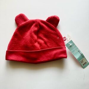 Zutano Red Baby Bear Ear Hat